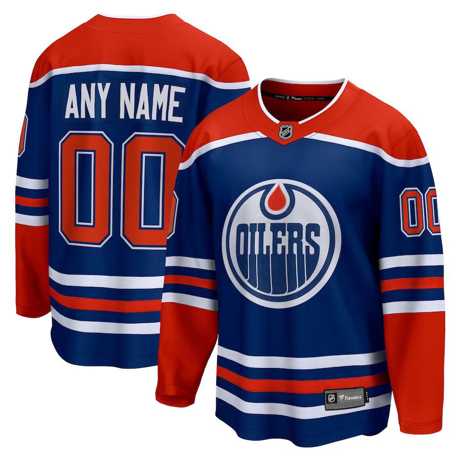 Men Edmonton Oilers Fanatics Branded Royal Home Breakaway Custom NHL Jersey->edmonton oilers->NHL Jersey
